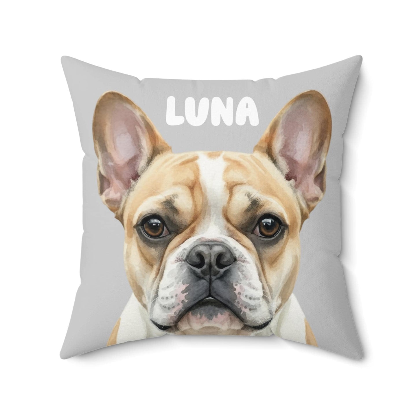 Decorative Dog Print Pillow, French Bulldog Cushion, Cute Pet Lover's Gift, Home Decor Throw Pillow, Adorable Dog Face Pillow Cover