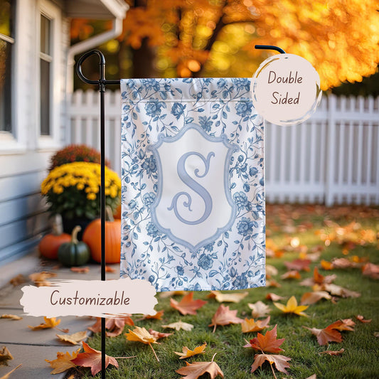 Custom Family Name Garden Flag: Vintage Floral Cottagecore Decor