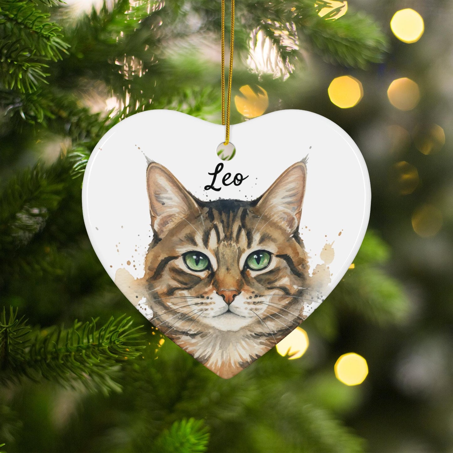 Personalized Cat Ornament, Custom Pet Ornament, Cat Lover Gift, Cat Memorial Keepsake, Pet Portrait Ornament
