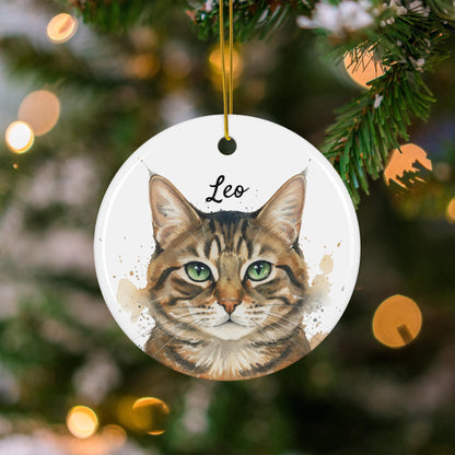 Personalized Pet Ornament, Custom Cat Portrait, Unique Holiday Gift, Cat Lover Christmas Decoration, Cute Pet Keepsake, Cat Christmas