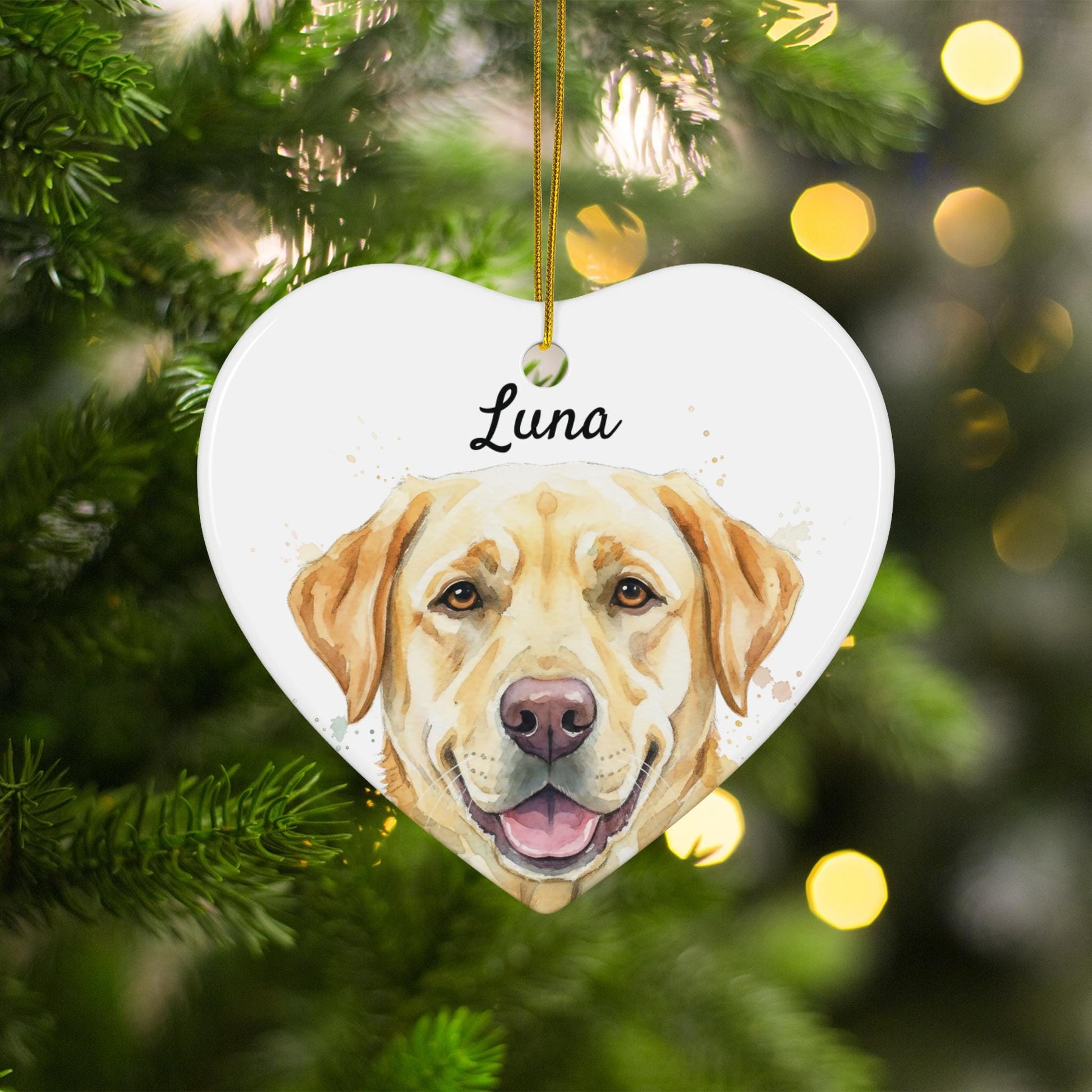 Custom Pet Portrait Ornament, Personalized Dog Christmas Decoration, Heart Shaped Pet Memory Keepsake, Pet Lover Gift