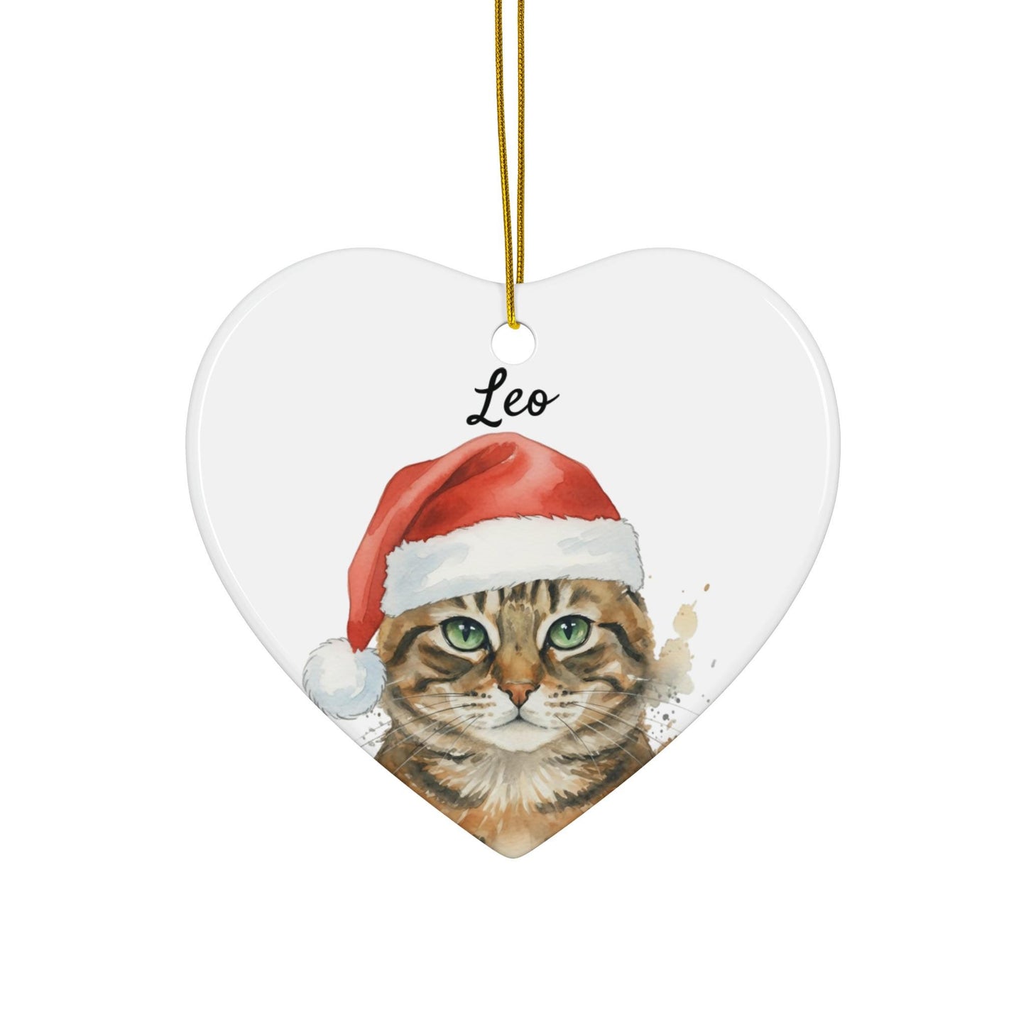 Cute Cat Christmas Ornament, Personalized Pet Decor, Custom Name, Festive Holiday Decoration, Cat Lover Gift, Unique Tree Ornament