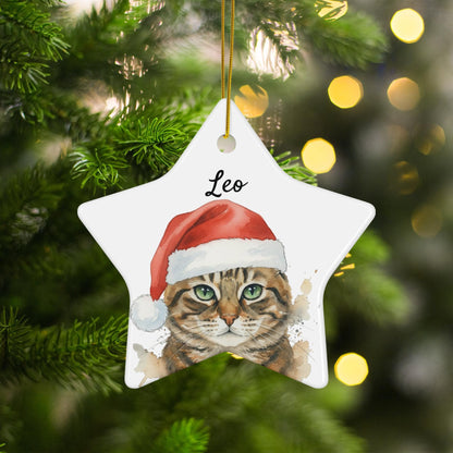 Personalized Cat Christmas Ornament, Custom Pet Holiday Decoration, Cat Lover Gift, Unique Christmas Tree Decoration, Special Cat Gift