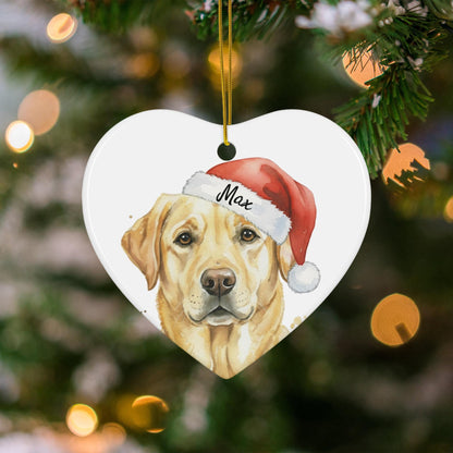 Labrador Retriever Christmas Tree Ornament, Cute Dog Wearing Santa Hat Decoration, Pet Lovers Holiday Gift