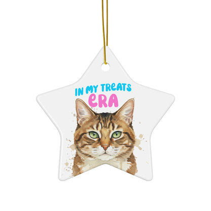 Cat Lover Ornament, Cat Treats Era Decoration, Cute Cat Face Star Ornament, Cat Owner Gift, Pet Lover Home Decor, Fun Cat Keepsake