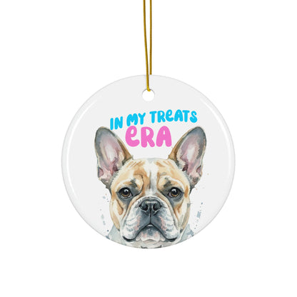 Cute French Bulldog Ornament, In My Treats Era, Dog Lover Gift, Pet Christmas Decoration, Adorable Frenchie Holiday Decor