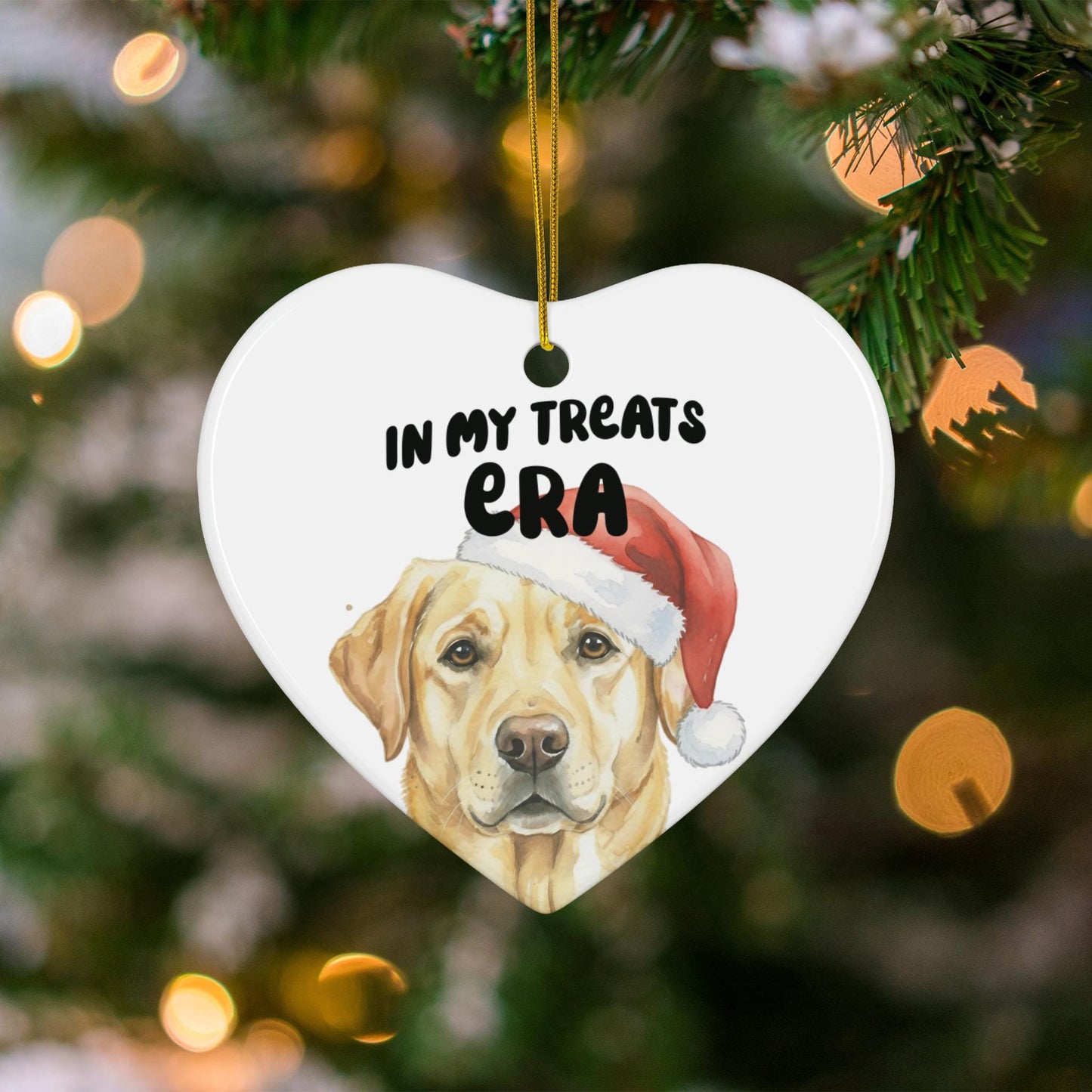 Heart Shaped Dog Ornament, Christmas Tree Decoration, Cute Labrador Gift, Pet Lover Holiday Decor, Funny Dog Lover Gift