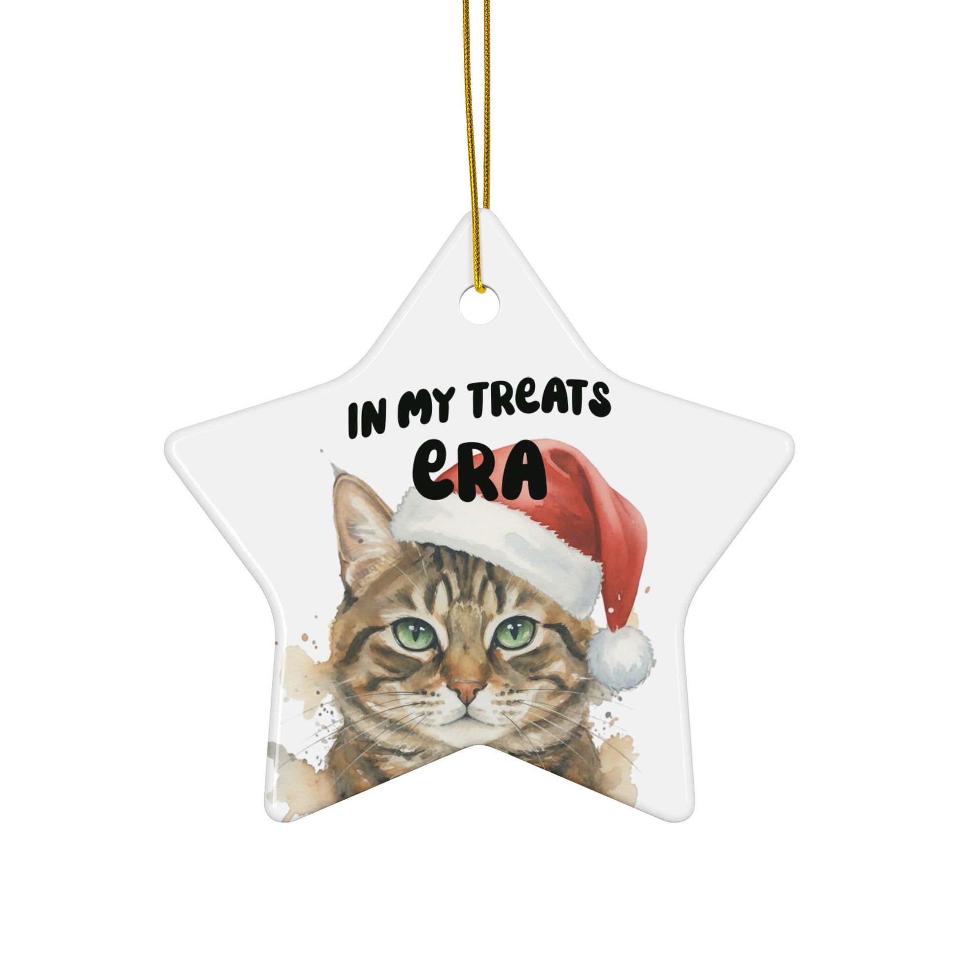 Cat Christmas ornament, Holiday cat decoration, Star shaped kitty ornament, Cute pet gift, Cat lover Christmas decor