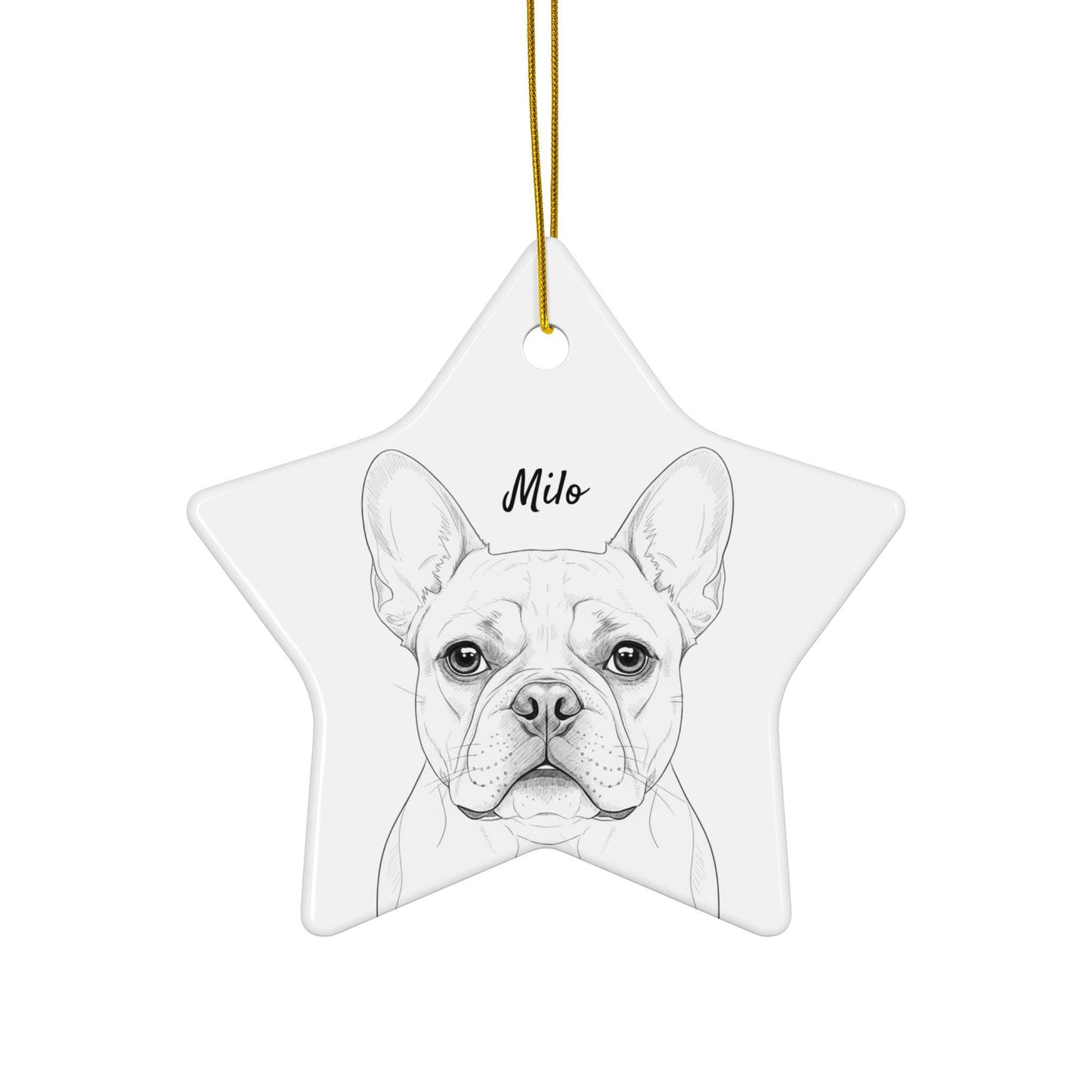 French Bulldog Star Ornament, Dog Lover Holiday Decoration, Cute Pet Gift, Christmas Tree Bauble, Unique Dog Ornament, Pet Owner Gift