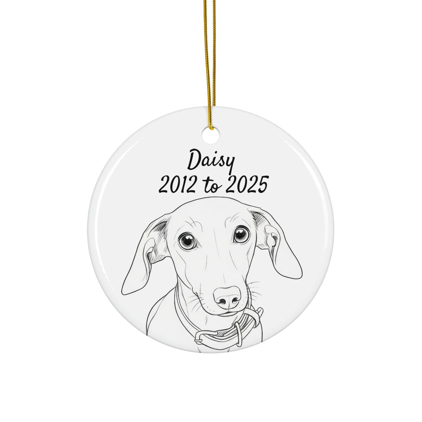 Memorial Dog Ornament, Pet Remembrance Keepsake, Custom Pet Illustration, Dog Memorial Gift, Personalized Pet Memorial Ornament
