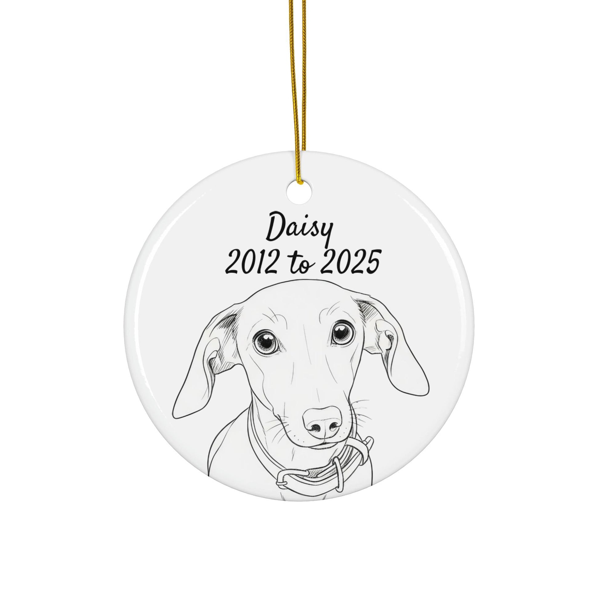 Memorial Dog Ornament, Pet Remembrance Keepsake, Custom Pet Illustration, Dog Memorial Gift, Personalized Pet Memorial Ornament
