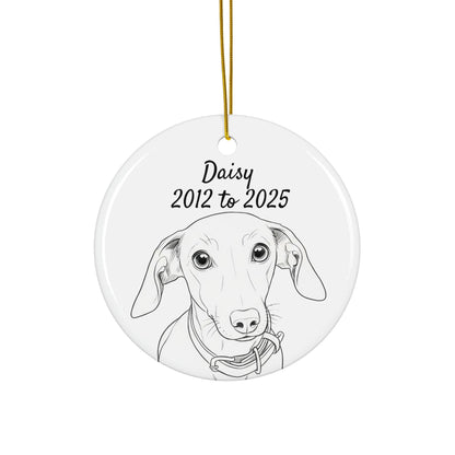 Memorial Dog Ornament, Pet Remembrance Keepsake, Custom Pet Illustration, Dog Memorial Gift, Personalized Pet Memorial Ornament