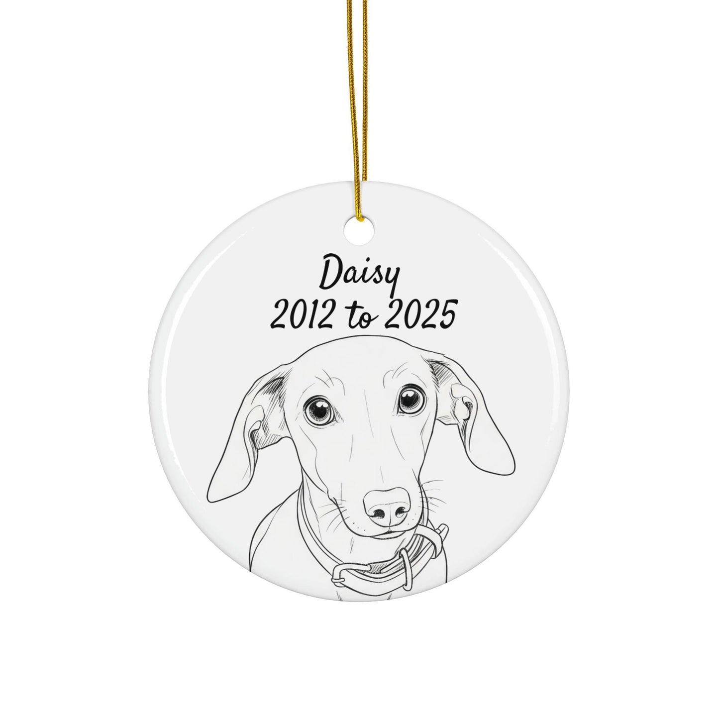 Memorial Dog Ornament, Pet Remembrance Keepsake, Custom Pet Illustration, Dog Memorial Gift, Personalized Pet Memorial Ornament