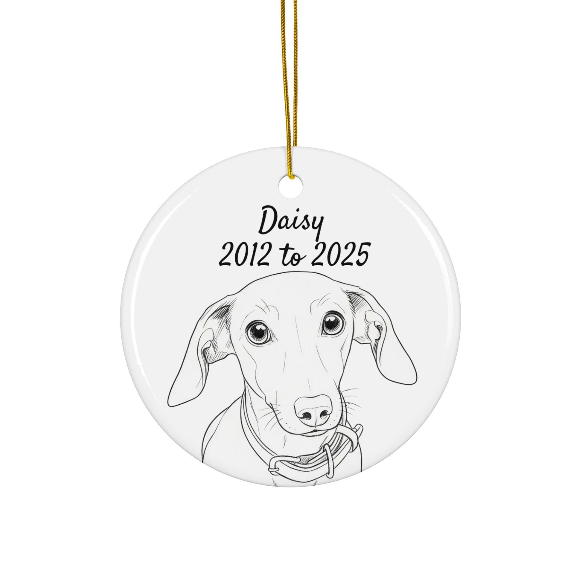 Memorial Dog Ornament, Pet Remembrance Keepsake, Custom Pet Illustration, Dog Memorial Gift, Personalized Pet Memorial Ornament