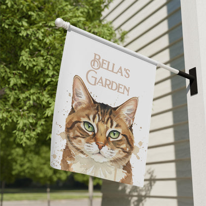 Custom Cat Garden Flag, Personalized Garden Flag with Pet Portrait, Unique Yard Decor, Custom Cat Lover Gift, Outdoor Flag Decor