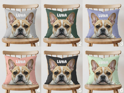 Adorable French Bulldog Cushion, Cute Dog Lovers Gift, Frenchie Throw Pillow, Home Decor Accent, Pet Lover Gift Idea, Sofa Pillow
