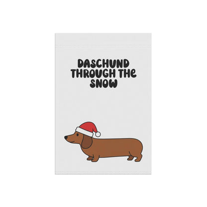 Daschund Through The Snow Print, Dachshund Christmas Wall Art, Festive Dog Decor, Holiday Dog Poster, Santa Hat Dachshund Illustration