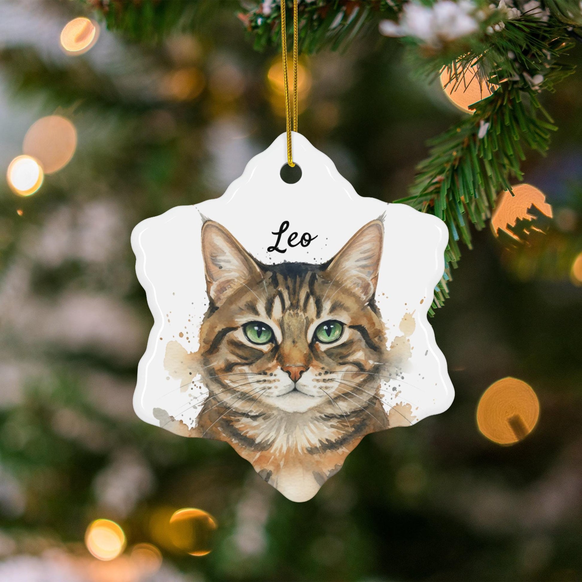 Custom Cat Christmas Ornament, Personalized Pet Decoration, Unique Pet Memorial Gift, Custom Cat Art, Cat Lover Gift
