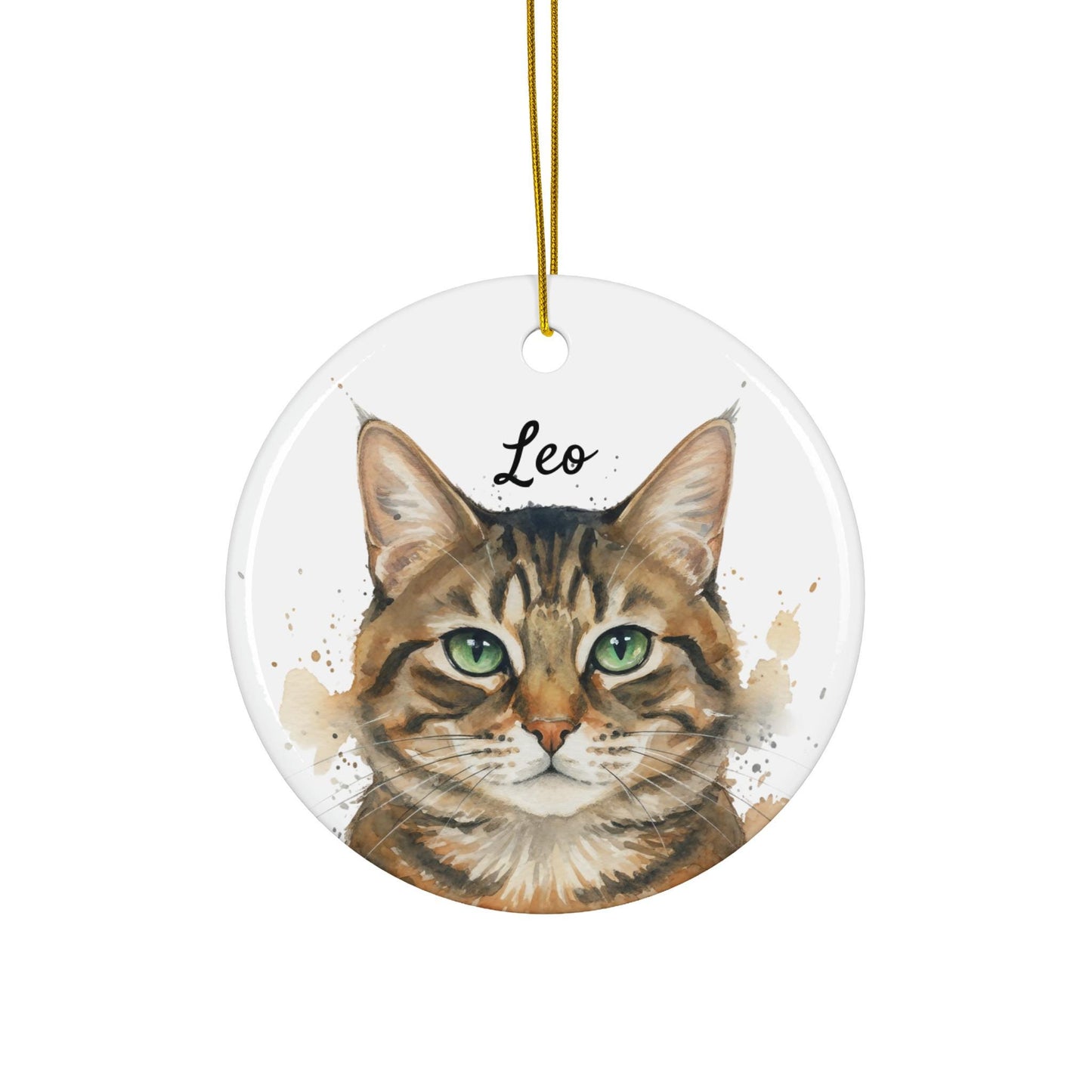 Custom Cat Portrait Christmas Ornament, Personalized Pet Memorial Keepsake, Unique Holiday Decoration Gift for Cat Lovers
