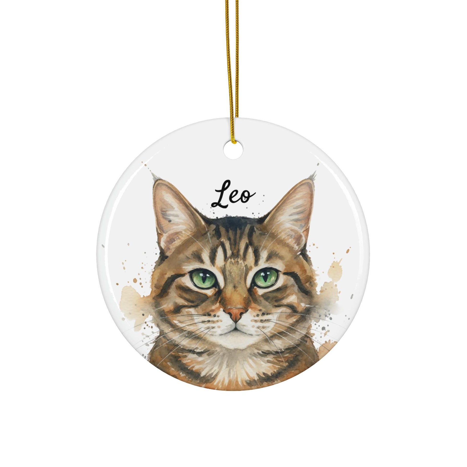 Custom Cat Portrait Christmas Ornament, Personalized Pet Memorial Keepsake, Unique Holiday Decoration Gift for Cat Lovers