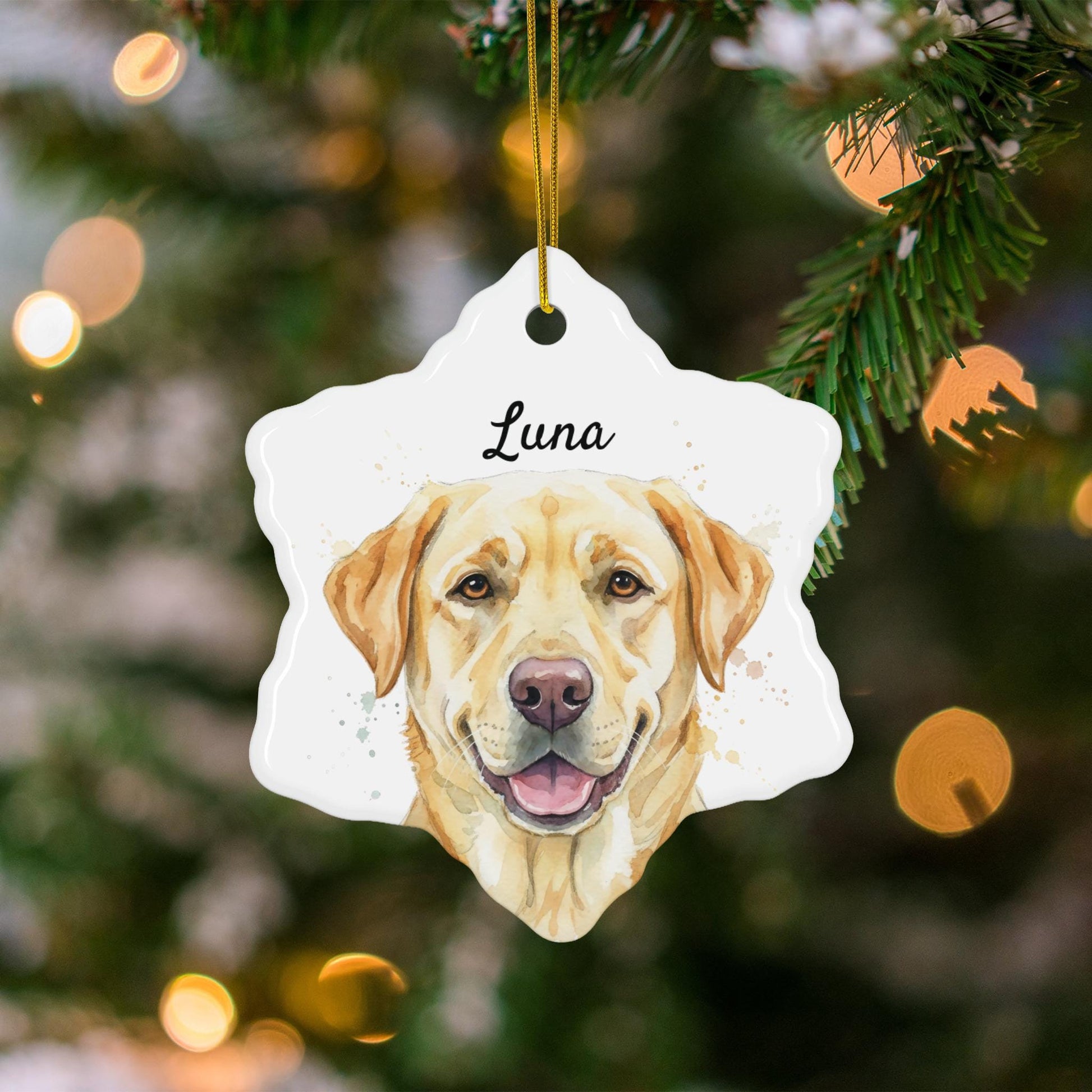 Custom Dog Ornament, Personalized Pet Christmas Decoration, Labrador Retriever Holiday Keepsake, Dog Lover Gift for Xmas Tree