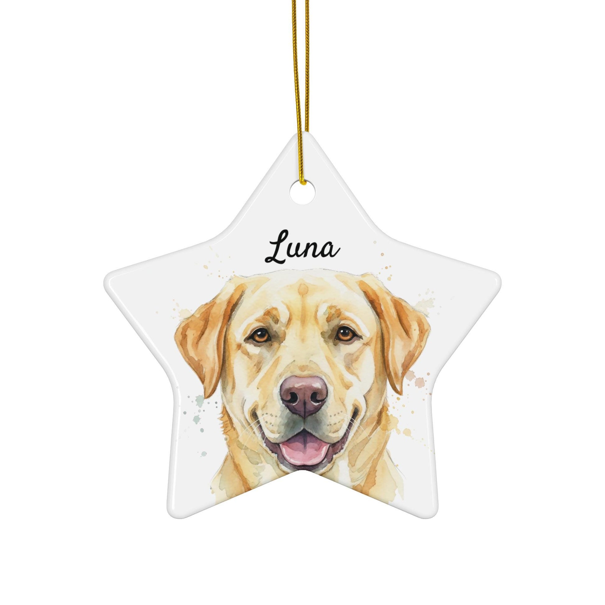 Star Shaped Dog Ornament, Customizable Pet Portrait, Personalized Christmas Decoration, Dog Lover Gift, Unique Tree Ornament