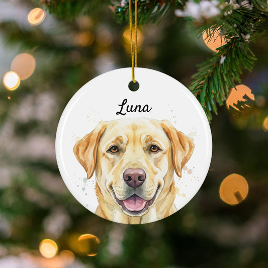 Custom Dog Portrait Ornament, Pet Memorial Gift, Personalized Pet Ornament, Dog Lover Christmas Decoration, Custom Pet Keepsake