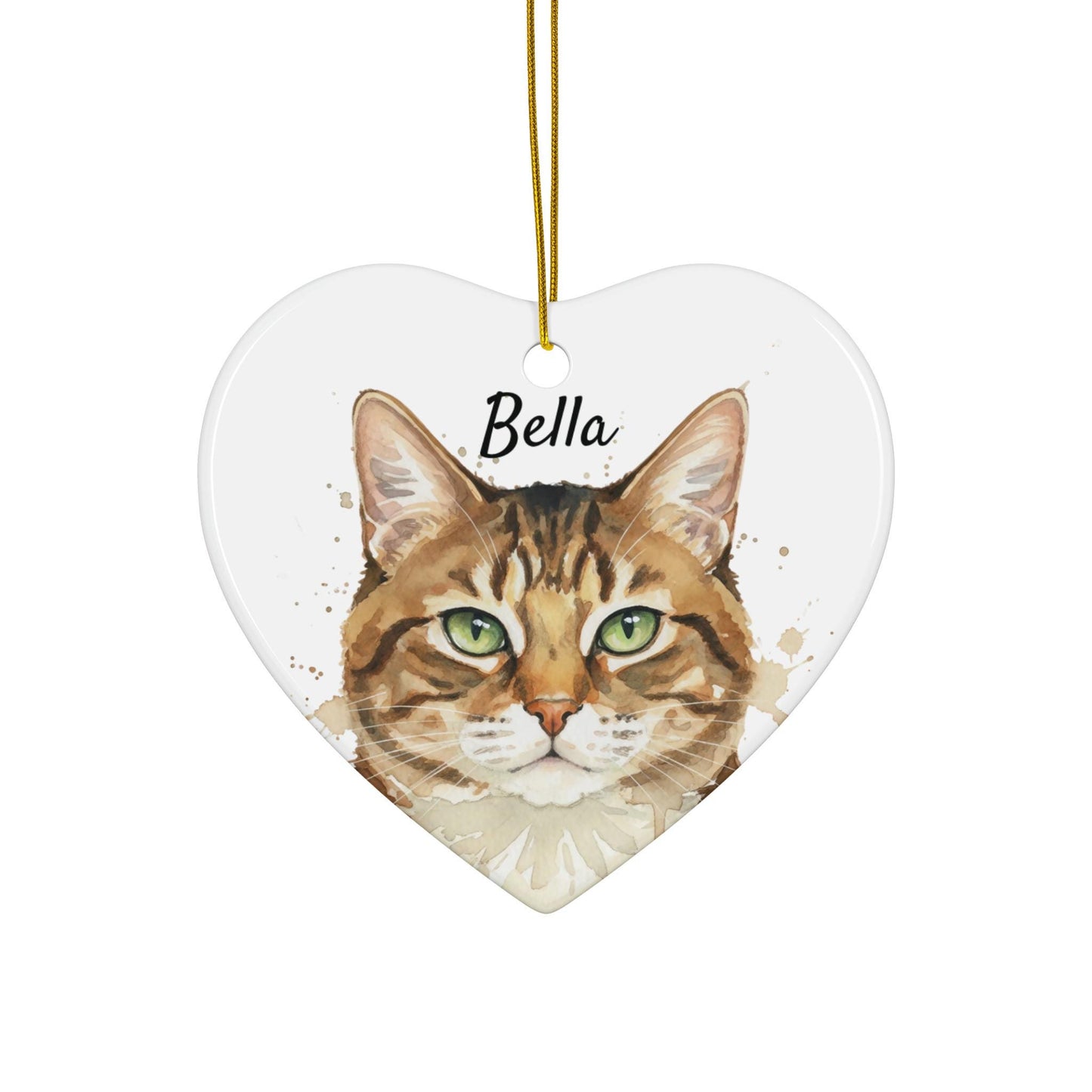 Heart Shaped Cat Ornament, Custom Pet Portrait Ornament, Personalized Cat Decoration, Cat Lover Gift, Christmas Tree Ornament