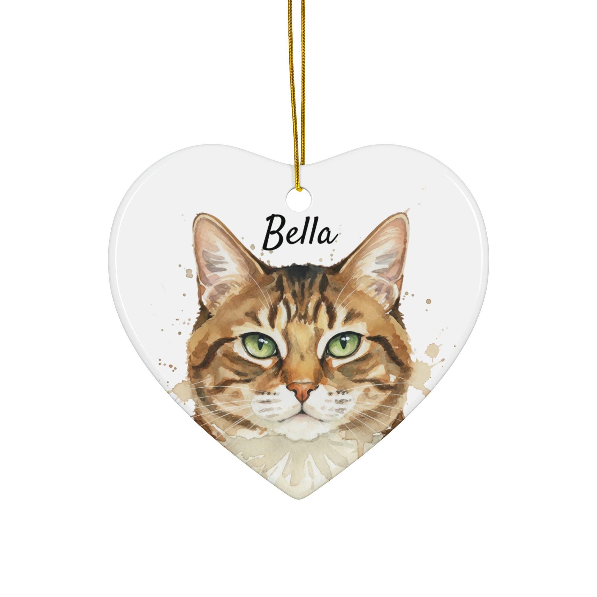 Heart Shaped Cat Ornament, Custom Pet Portrait Ornament, Personalized Cat Decoration, Cat Lover Gift, Christmas Tree Ornament