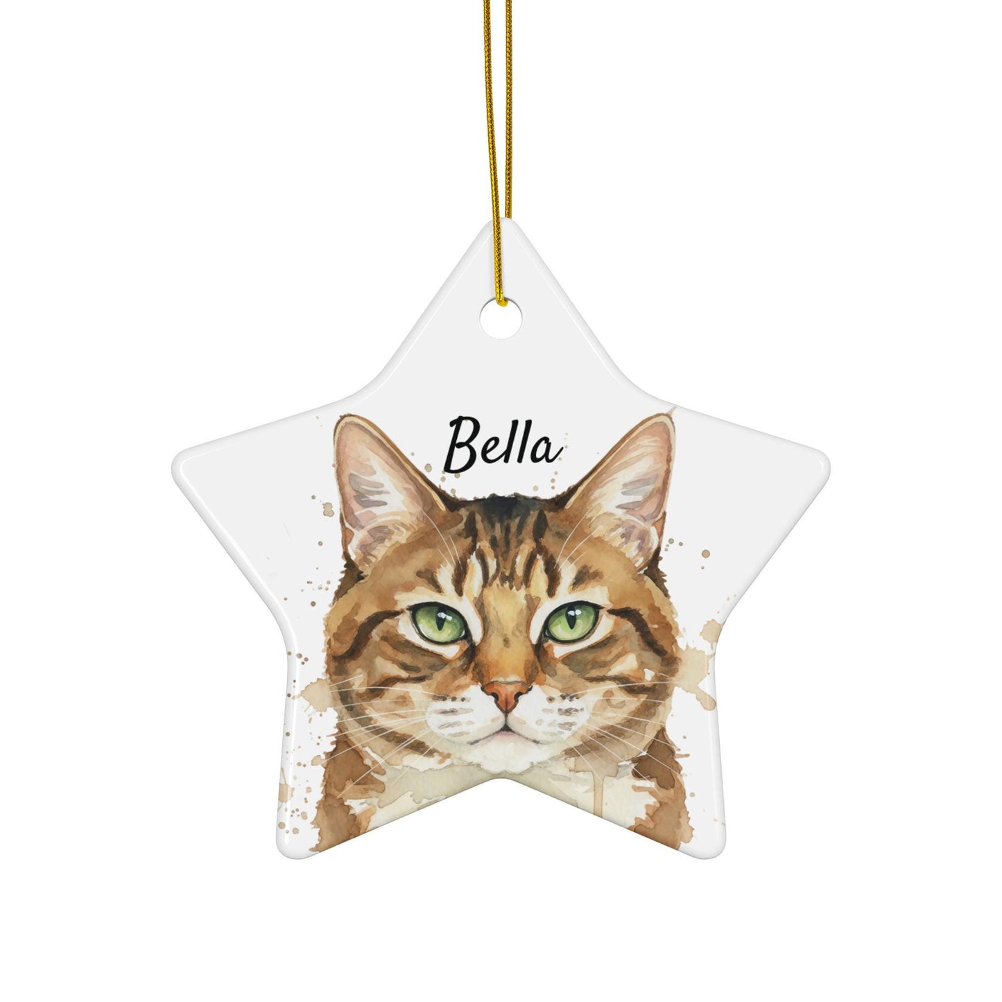 Cat Star Ornament, Cute Cat Lover Gift, Unique Christmas Tree Decoration, Custom Cat Keepsake, Personalized Feline Ornament
