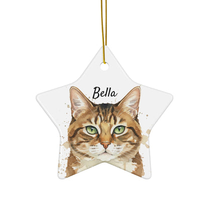 Cat Star Ornament, Cute Cat Lover Gift, Unique Christmas Tree Decoration, Custom Cat Keepsake, Personalized Feline Ornament