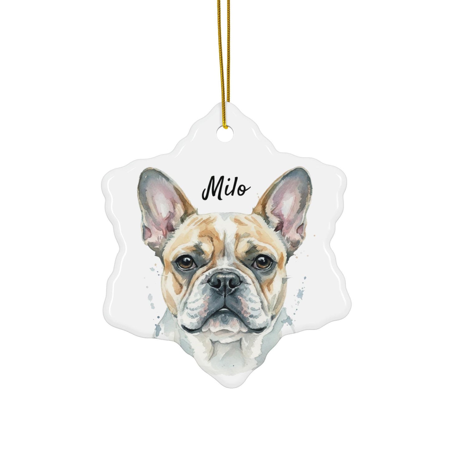 Adorable French Bulldog Ornament, Cute Dog Lover Gift, Hand Painted Pet Decoration, Perfect for Christmas Tree Decor