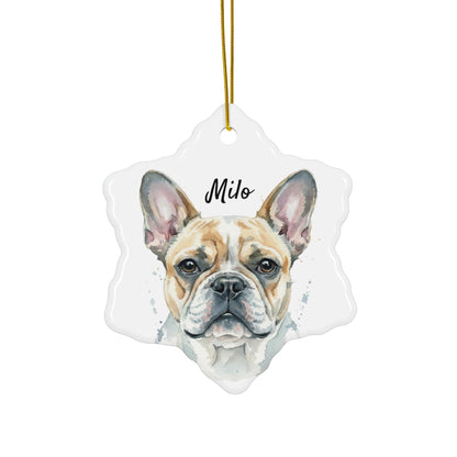 Adorable French Bulldog Ornament, Cute Dog Lover Gift, Hand Painted Pet Decoration, Perfect for Christmas Tree Decor