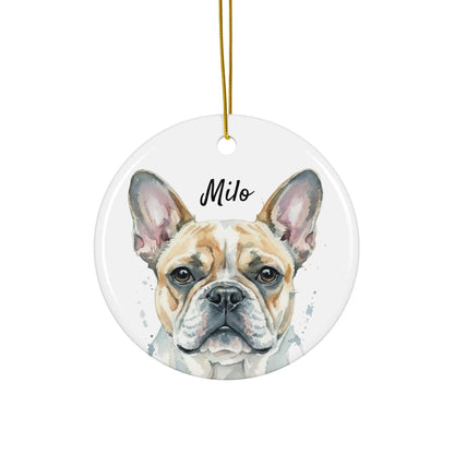 Custom Dog Ornament, Personalized Pet Christmas Decoration, Cute French Bulldog Gift, Dog Lover Holiday Decor, Pet Portrait Keepsake