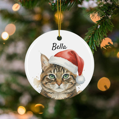 Personalized Cat Christmas Ornament: Custom Pet Photo Ceramic Keepsake