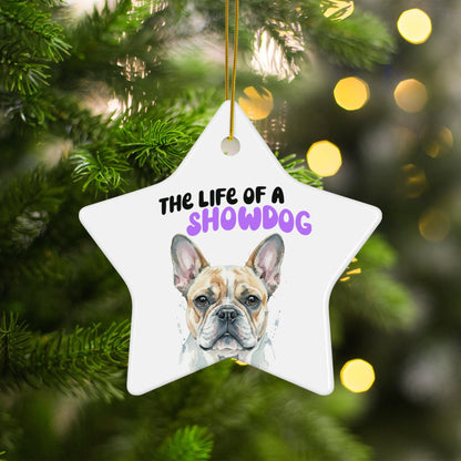 Star Shaped Bulldog Ornament, Funny Dog Christmas Decoration, Unique Pet Lover Gift, Cute Holiday Tree Decor