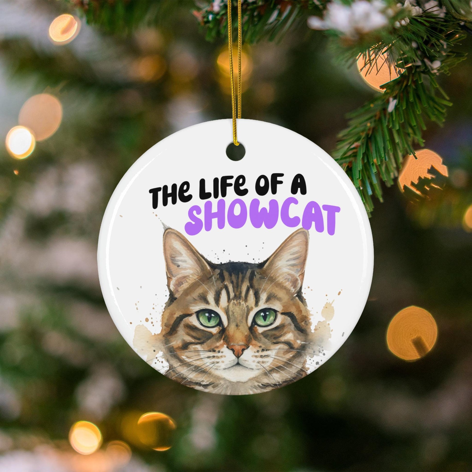 Cat Christmas Ornament, The Life of a Showcat, Cute Cat Decoration, Cat Lover Gift, Pet Memorial, Tree Decoration, Holiday Decor