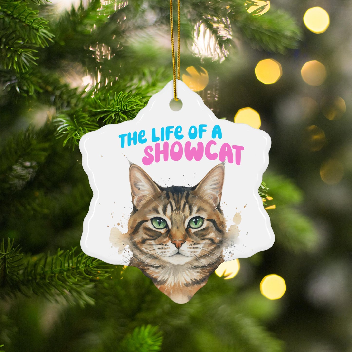 Cat Show Ornament, The Life of a Showcat Decoration, Cute Cat Christmas Tree Ornament, Pet Lover Gift, Holiday Decor