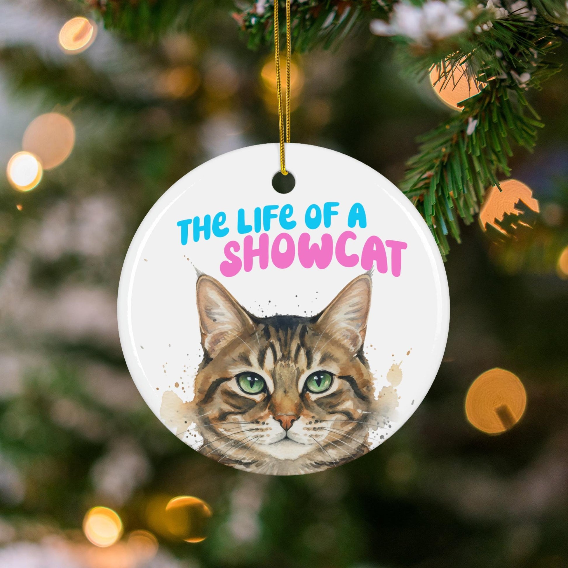 The Life of a Showcat Ornament, Cat Lover Gift, Christmas Tree Decoration, Cute Pet Keepsake, Holiday Decor, Feline Adoration