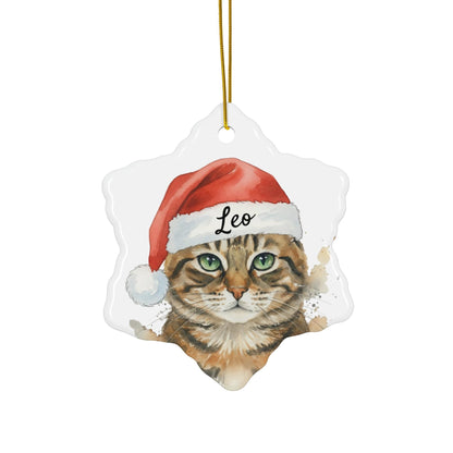 Christmas cat ornament, personalized pet gift, custom cat decoration, holiday tree ornament, unique pet keepsake, custom Christmas decor