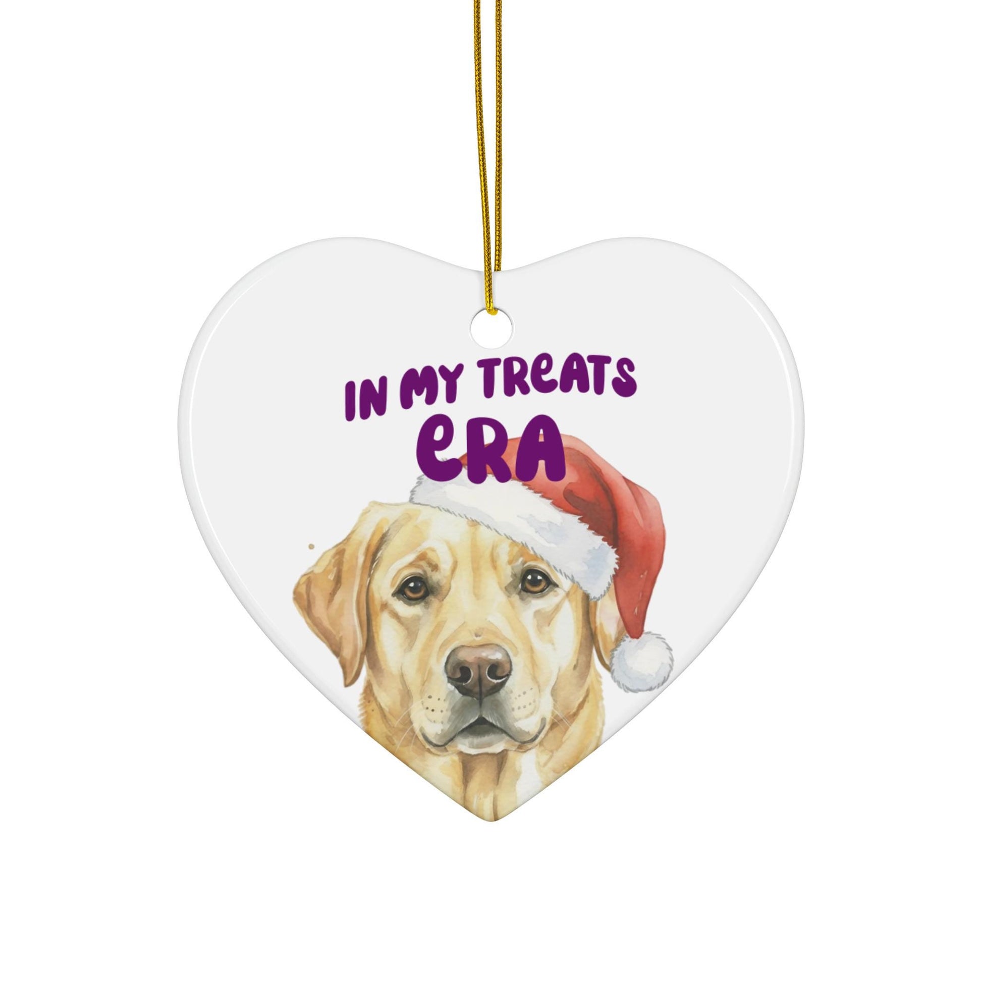 Funny Dog Christmas Ornament, In My Treats Era Heart Shaped Ornament, Cute Pet Holiday Decoration, Gift for Dog Lovers