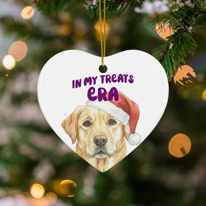 In My Treats Era Heart-Shaped Dog Christmas Ornament, Funny Dog Lover Holiday Decor, Unique Pet Gift, Personalized Dog Ornament