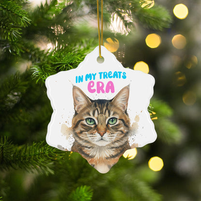 Cute Cat Christmas Ornament, In My Treats Era Decoration, Funny Pet Gift for Cat Lovers, Holiday Tree Decor, Kitty Themed Ornament
