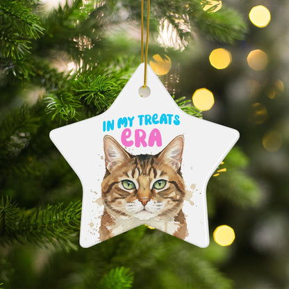 Cat Lover Star Christmas Ornament, In My Treats Era, Cute Pet Decoration, Holiday Tree Decor, Cat Mom Gift, Pet Lover Ornament