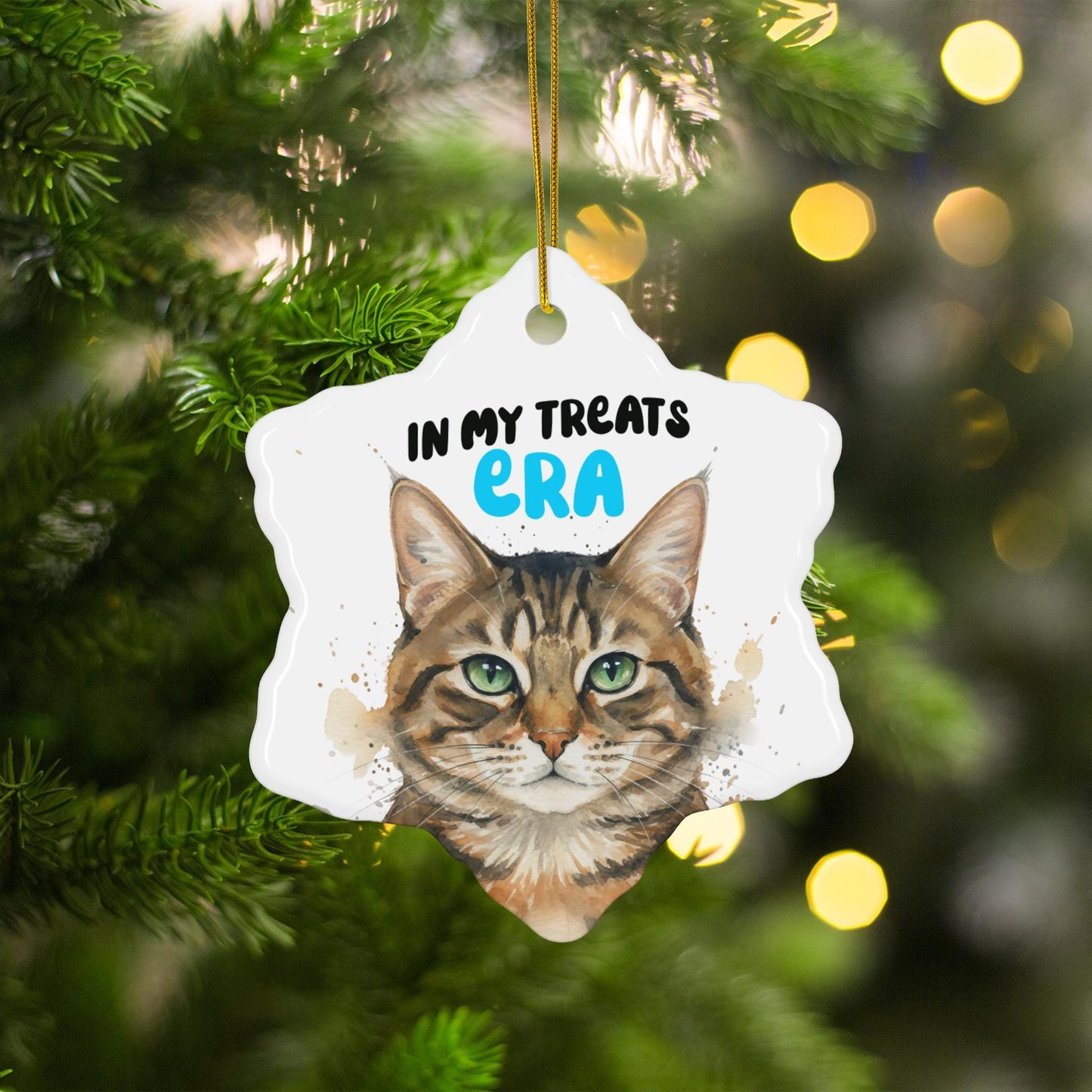 Custom Cat Ornament In My Treats Era, Unique Christmas Tree Decor, Funny Pet Lover Gift, Personalized Holiday Decoration