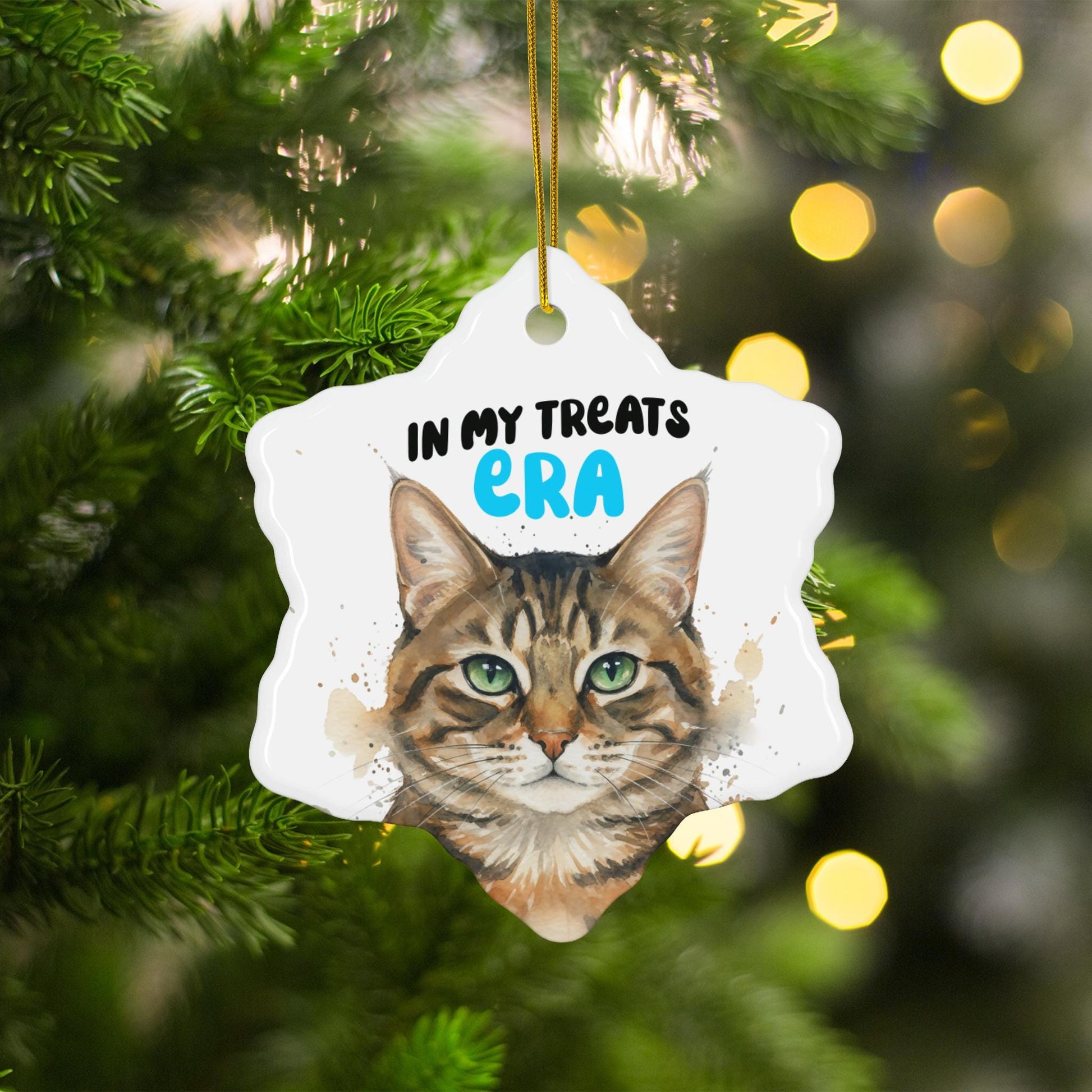 Custom Cat Ornament In My Treats Era, Unique Christmas Tree Decor, Funny Pet Lover Gift, Personalized Holiday Decoration