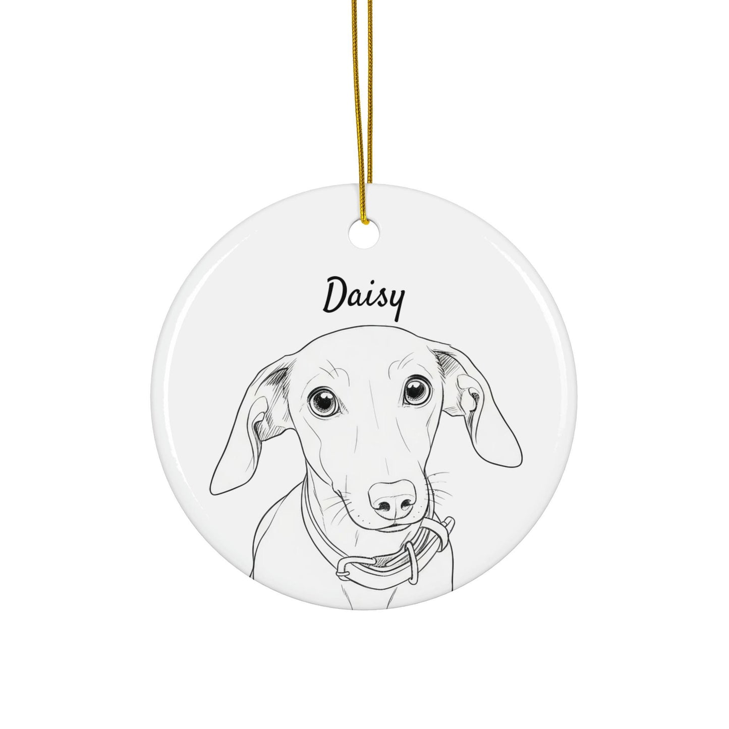 Dog Portrait Christmas Ornament, Personalized Pet Keepsake, Custom Dog Decoration, Pet Holiday Gift, Unique Pet Lover Ornament