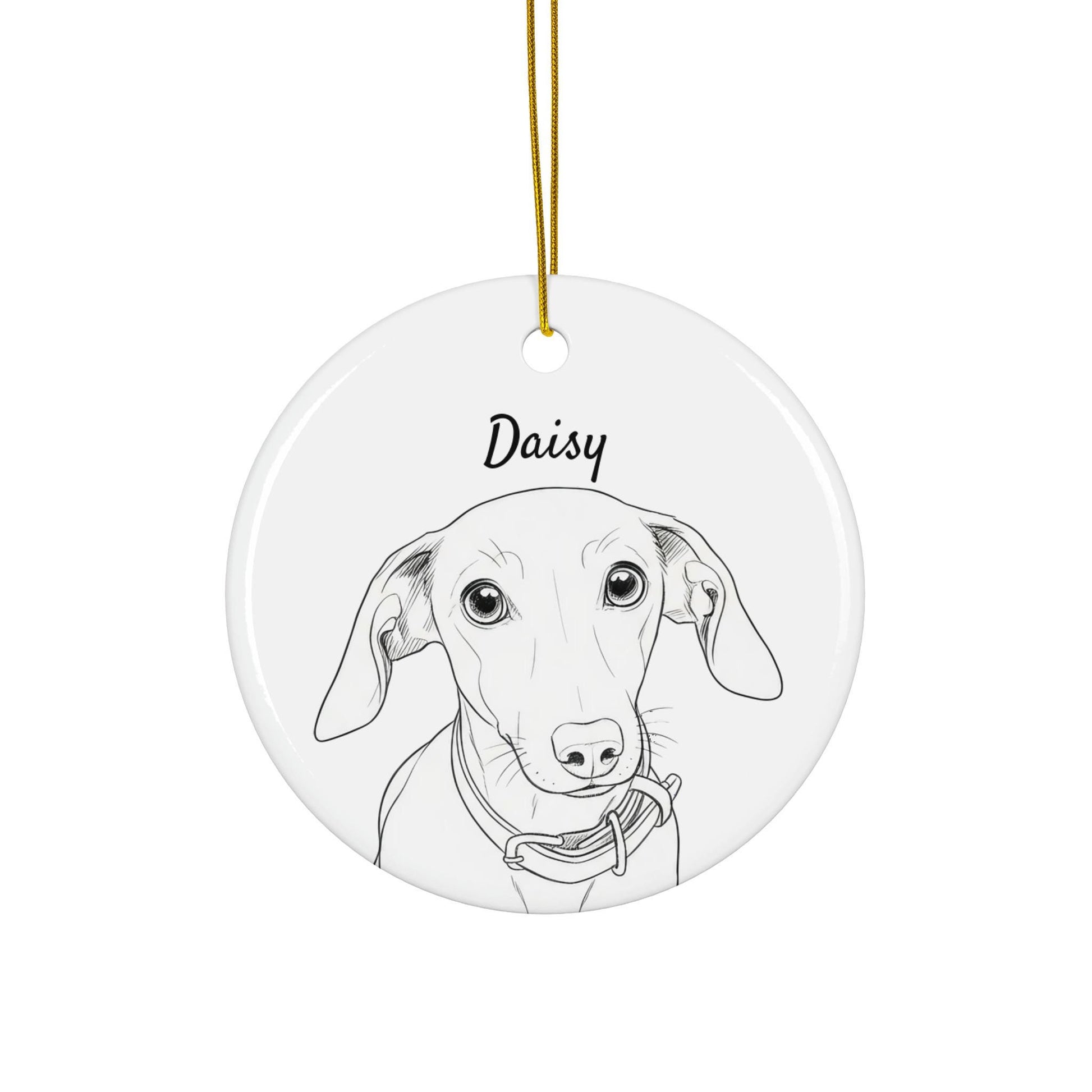 Dog Portrait Christmas Ornament, Personalized Pet Keepsake, Custom Dog Decoration, Pet Holiday Gift, Unique Pet Lover Ornament