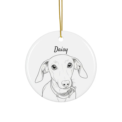 Dog Portrait Christmas Ornament, Personalized Pet Keepsake, Custom Dog Decoration, Pet Holiday Gift, Unique Pet Lover Ornament
