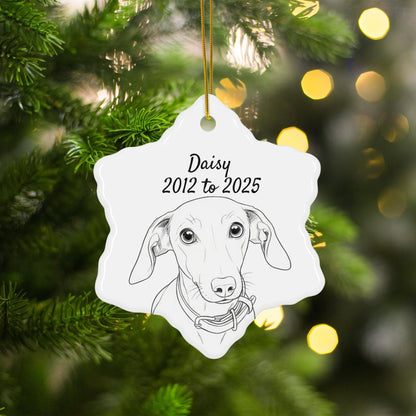 Custom Memorial Dog Ornament, Personalized Pet Loss Gift, Pet Remembrance Keepsake, Custom Dog Memorial Christmas Ornament